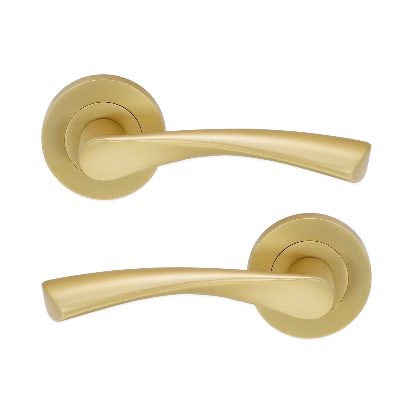 Satin Brass Lever Door Handle Home Decor 
