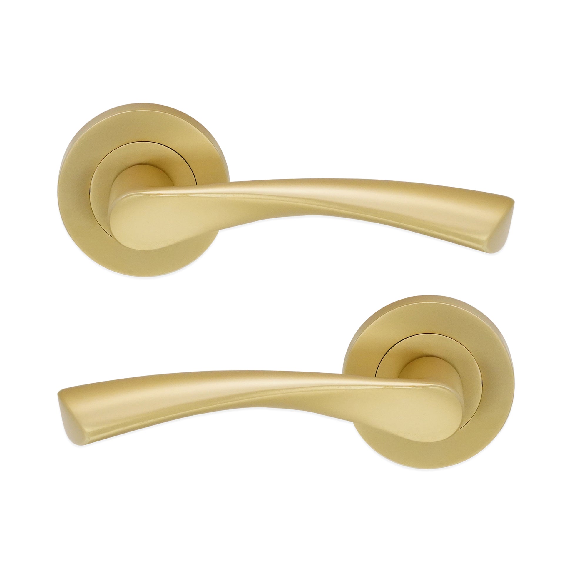 Satin Brass Lever Door Handle Home Decor 