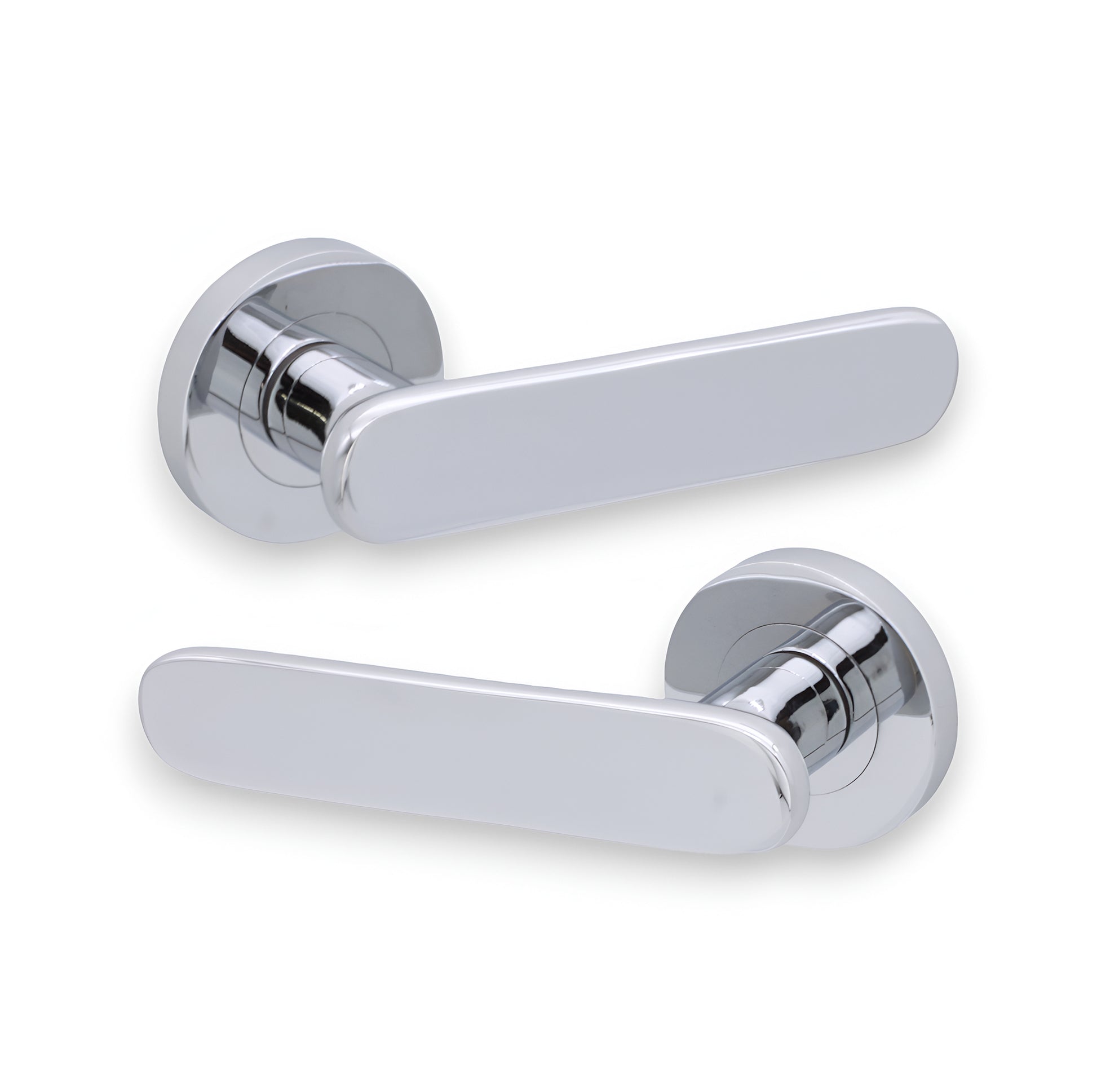 Polished Chrome Lever on Rose Door Handle Home Decor  