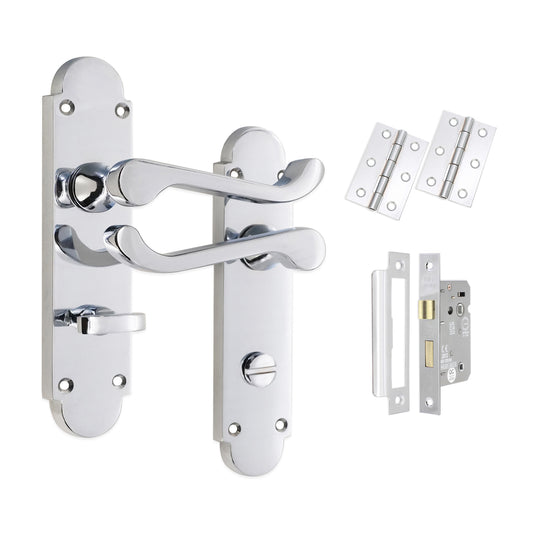 Oakley Lever on Backplate Bathroom Pack Polished Chrome
