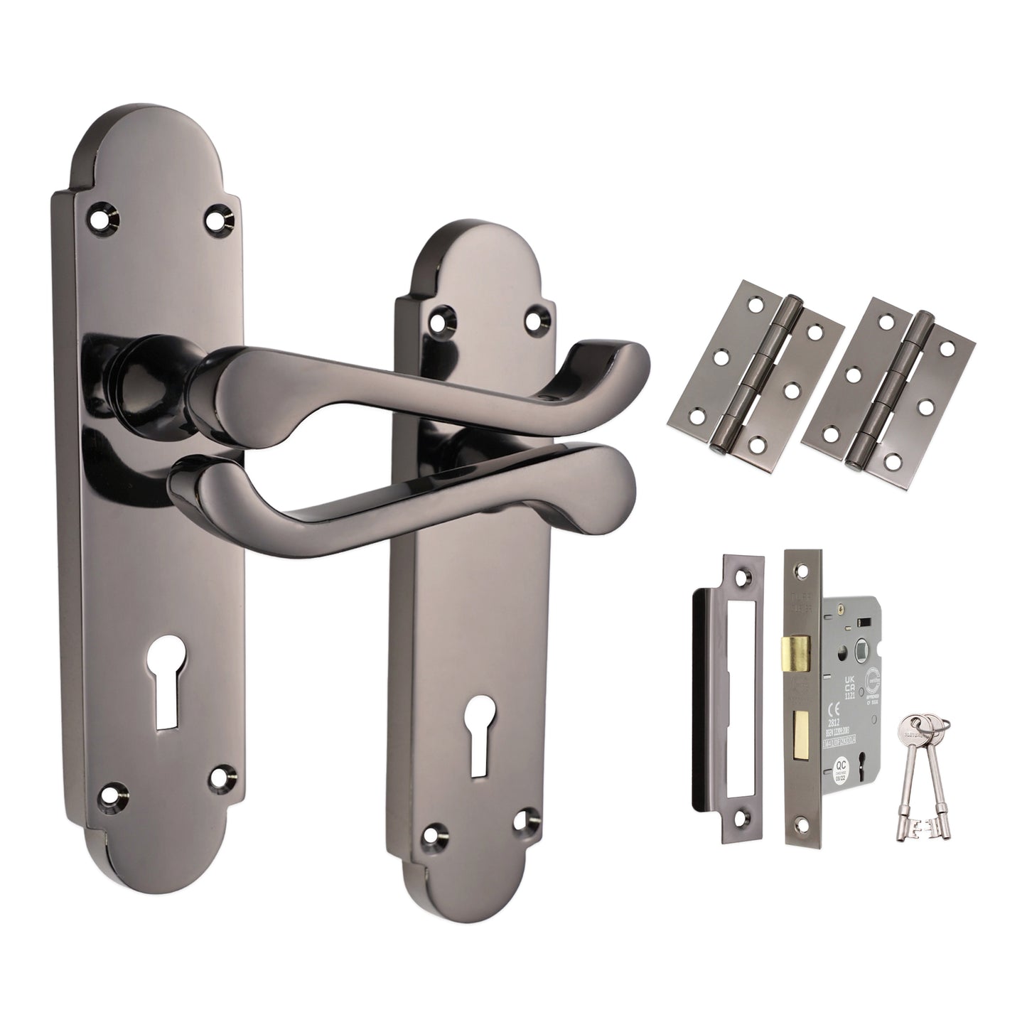Lever on Backplate Lock Pack Home Decor