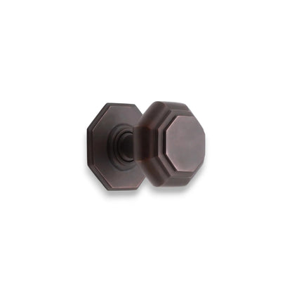 Octagonal Centre Door Knob Aged Bronze Home Decor