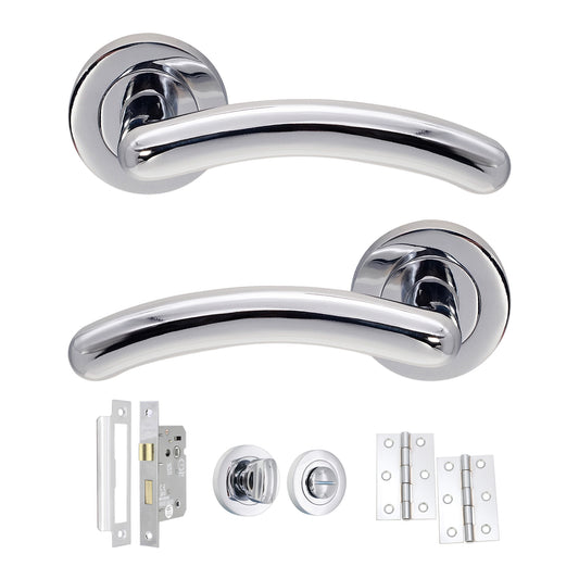 Taurus Lever on Rose Polished Chrome Bath Pack