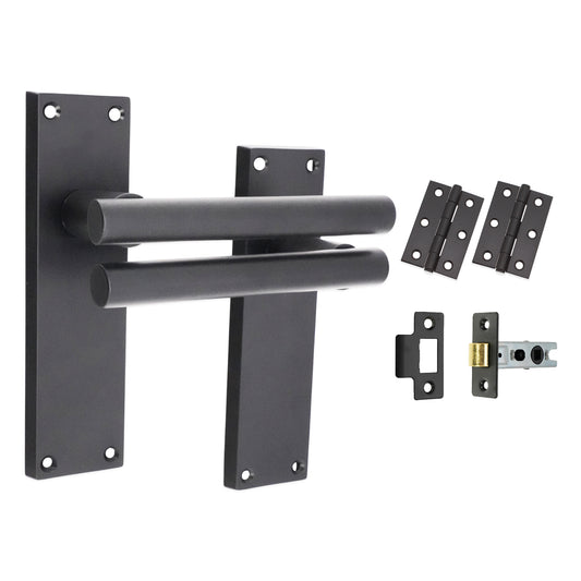 Jura Lever on Backplate Latch Pack Matt Black