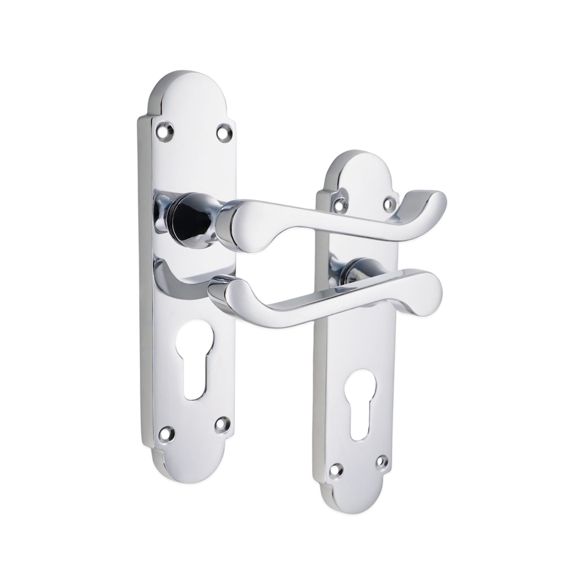 Polished Chrome Lever on Backplate Euro Home Decor 