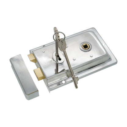 Iron Rim Lock - Fluted Polished Chrome