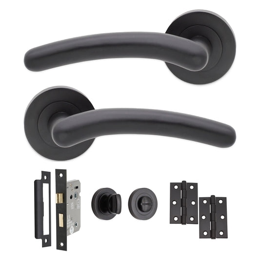 Taurus Lever on Rose Matt Black Bath Pack