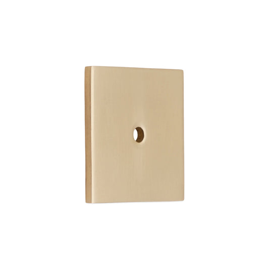 Square Backplate for Cupboard Knobs Polished Brass
