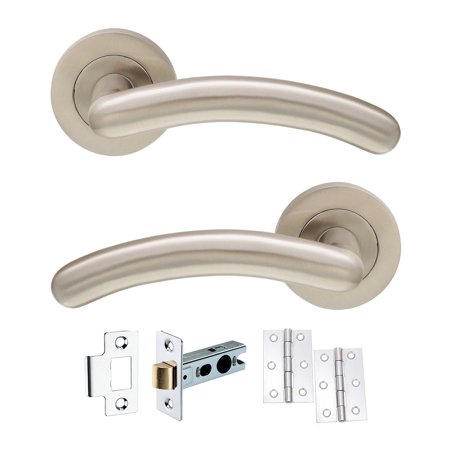 Satin Nickel  Taurus Lever on Rose Latch Pack Home Decor 