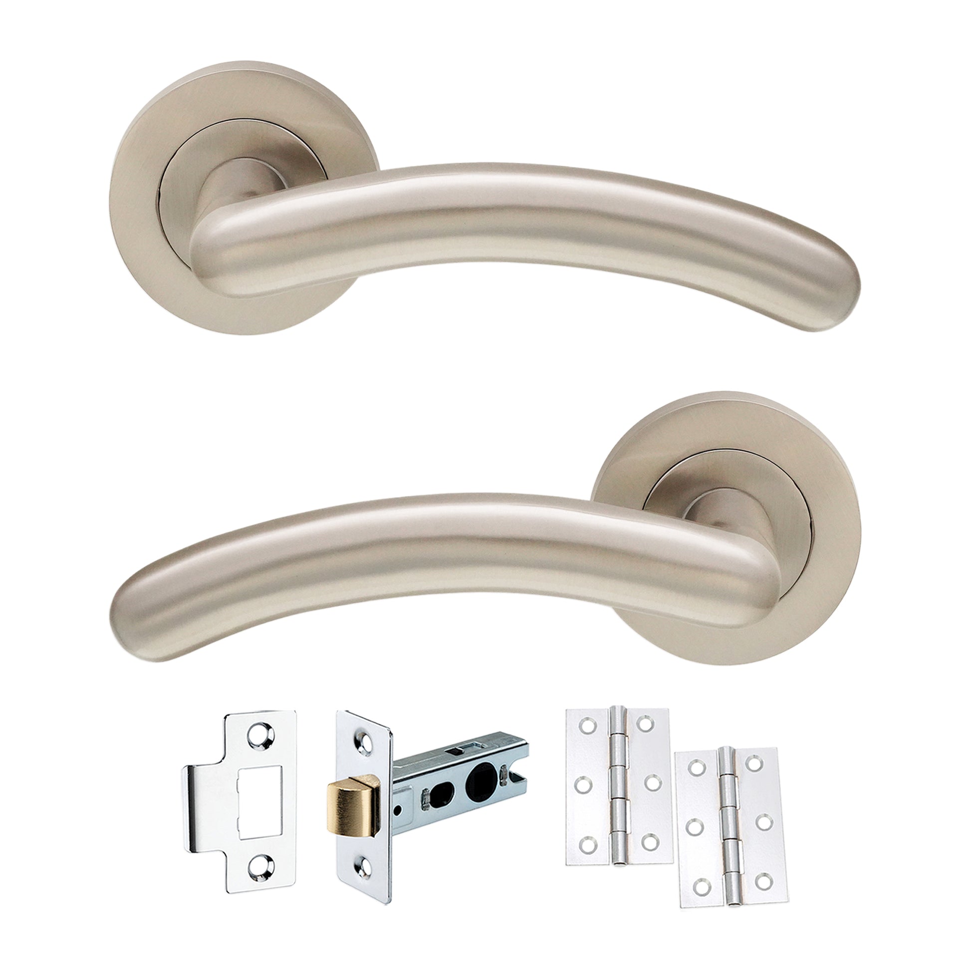 Satin Nickel  Taurus Lever on Rose Latch Pack Home Decor 