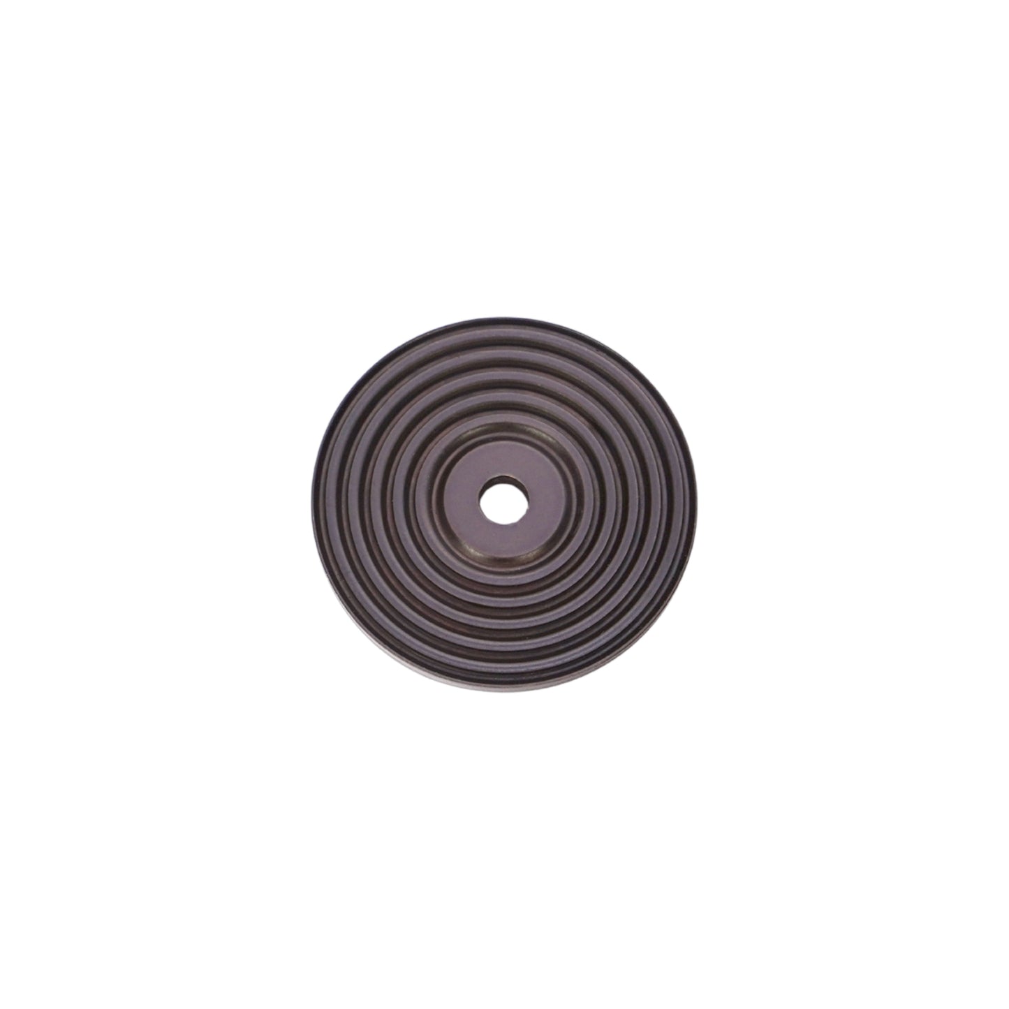 Reeded Round Backplate for Cupboard Knobs Aged Bronze