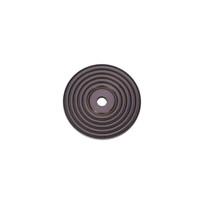 Reeded Round Backplate for Cupboard Knobs Aged Bronze
