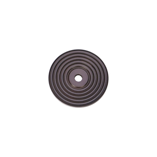 Reeded Round Backplate for Cupboard Knobs Aged Bronze
