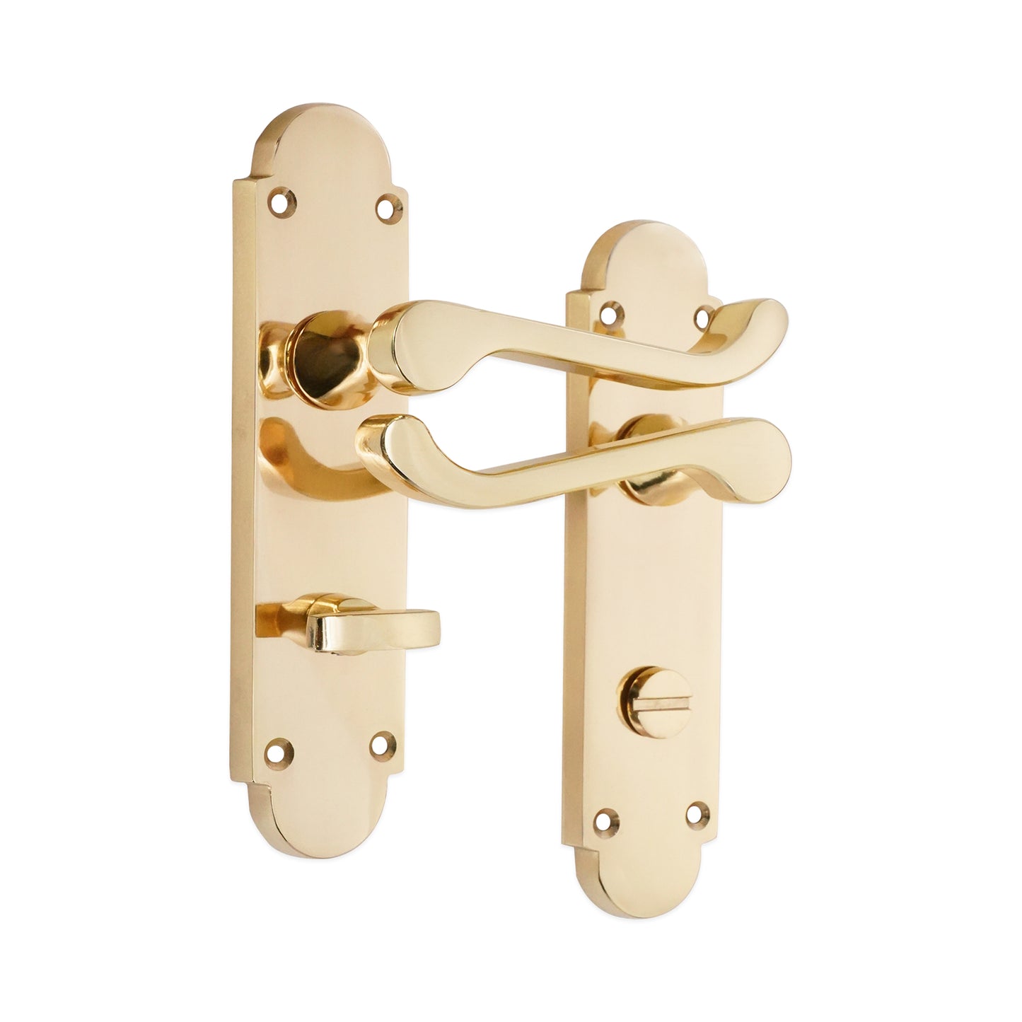 Polished Brass Lever on Backplate Bathroom Home Decor  