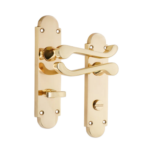 Poignée Oakley sur plaque de fixation pour salle de bain en laiton poli