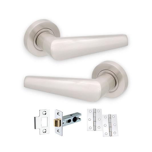 Aero Lever on Rose Satin Nickel Latch Pack