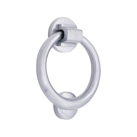 Ring-Türklopfer, 110 mm, satiniertes Chrom