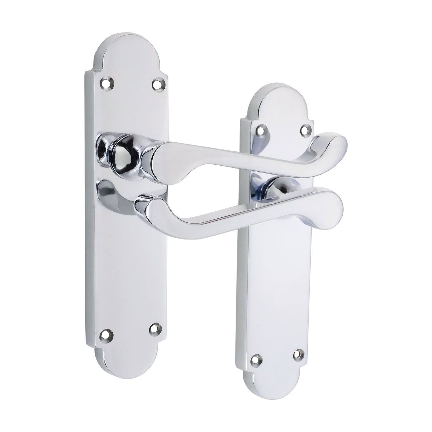 Polished Chrome Lever on Backplate Latch Home Decor 