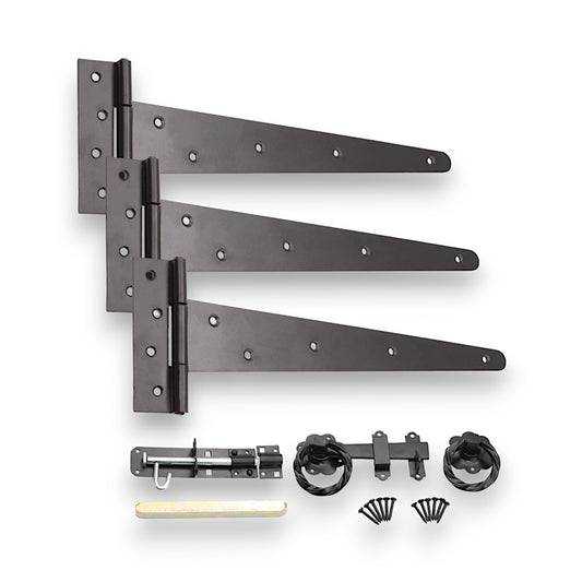 14" 350mm Twist Ring Gate Ironmongery Kit Black