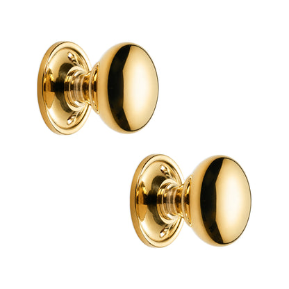 Polished Brass Cottage Small 40mm Rim/Mortice Door Knob Home Decor 