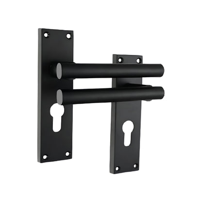 Matt Black Lever on Backplate Euro Door Handle Home Decor 