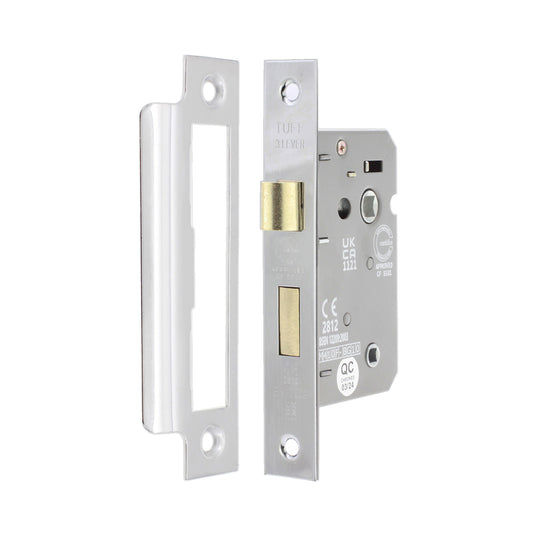 2.5" CE 3 Lever Bathroom Lock FD60 - Polished Nickel