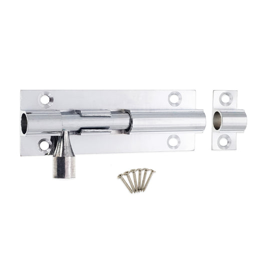 Brass Barrel Bolt 75mm Polished Chrome