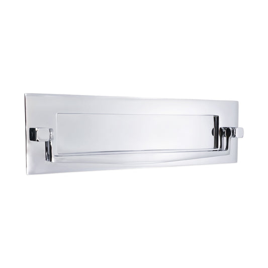 Plaque postale victorienne heurtoir 250 mm Chrome poli