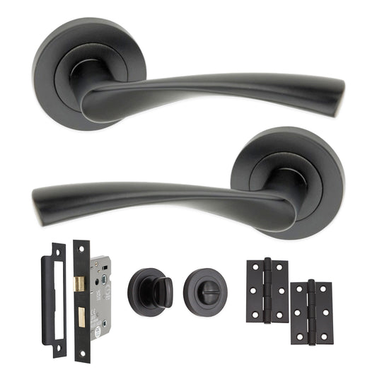 Mercury Hebel auf Rosette Matt Schwarzes Badpaket