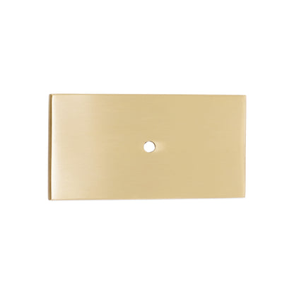 Rectangle Backplate for Cupboard Knobs Polished Brass