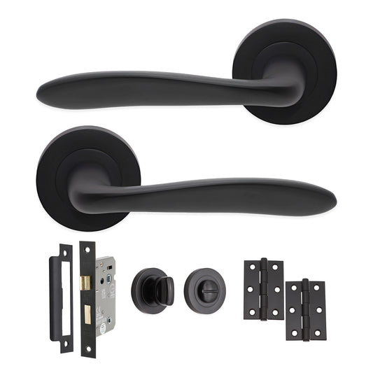 Mars Lever on Rose Matt Black Bath Pack