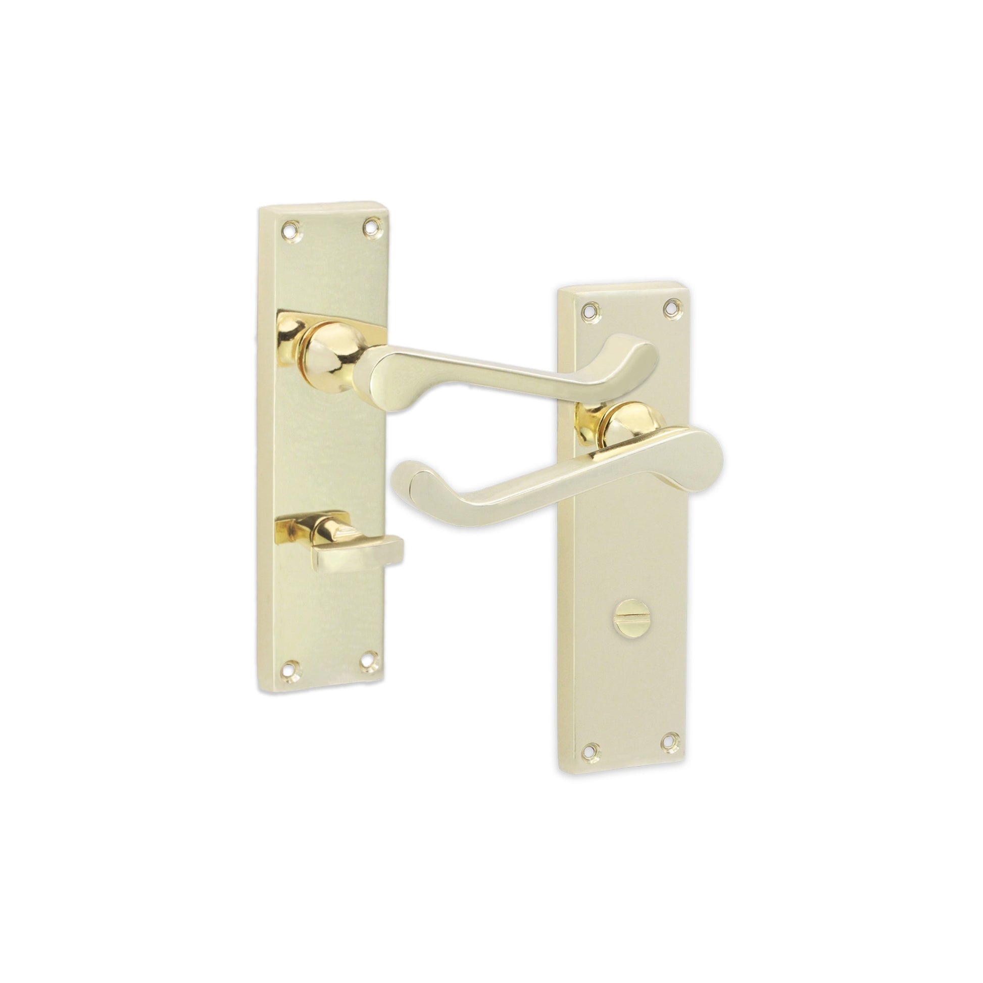 Polished Brass Victorian Scroll PRIVACY Lever Handle Home Decor  
