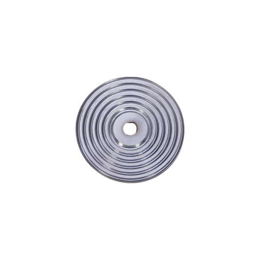 Reeded Round Backplate for Cupboard Knobs Satin Chrome
