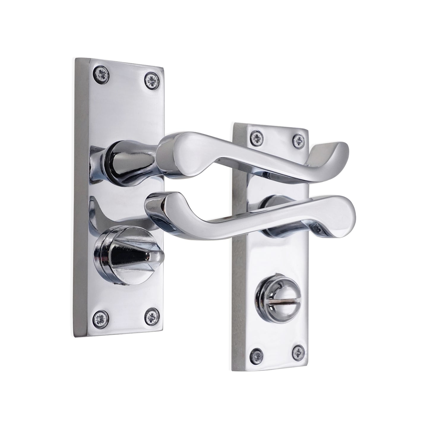 Polished Chrome Victorian Scroll Privacy Lever Handle Home Decor 