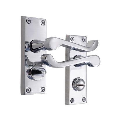 Polished Chrome Victorian Scroll Privacy Lever Handle Home Decor 