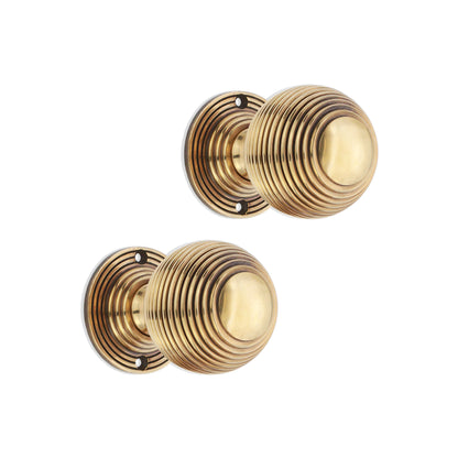 Reeded Mortice Rim Door Knob Home Decor