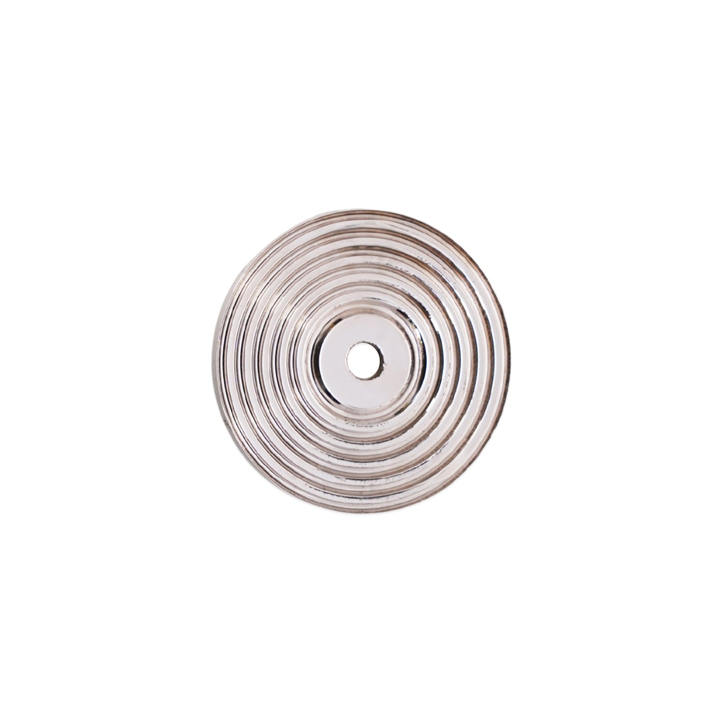 Reeded Round Backplate for Cupboard Knobs Polished Nickel