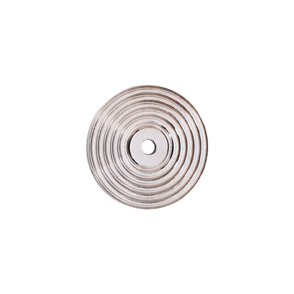 Reeded Round Backplate for Cupboard Knobs Polished Nickel