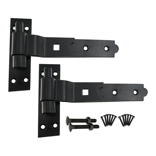 Hook and Band Hinge (2)- Cranked 8" - 200mm Black