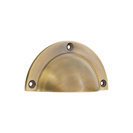 Crescent Cup Pull Antique Brass