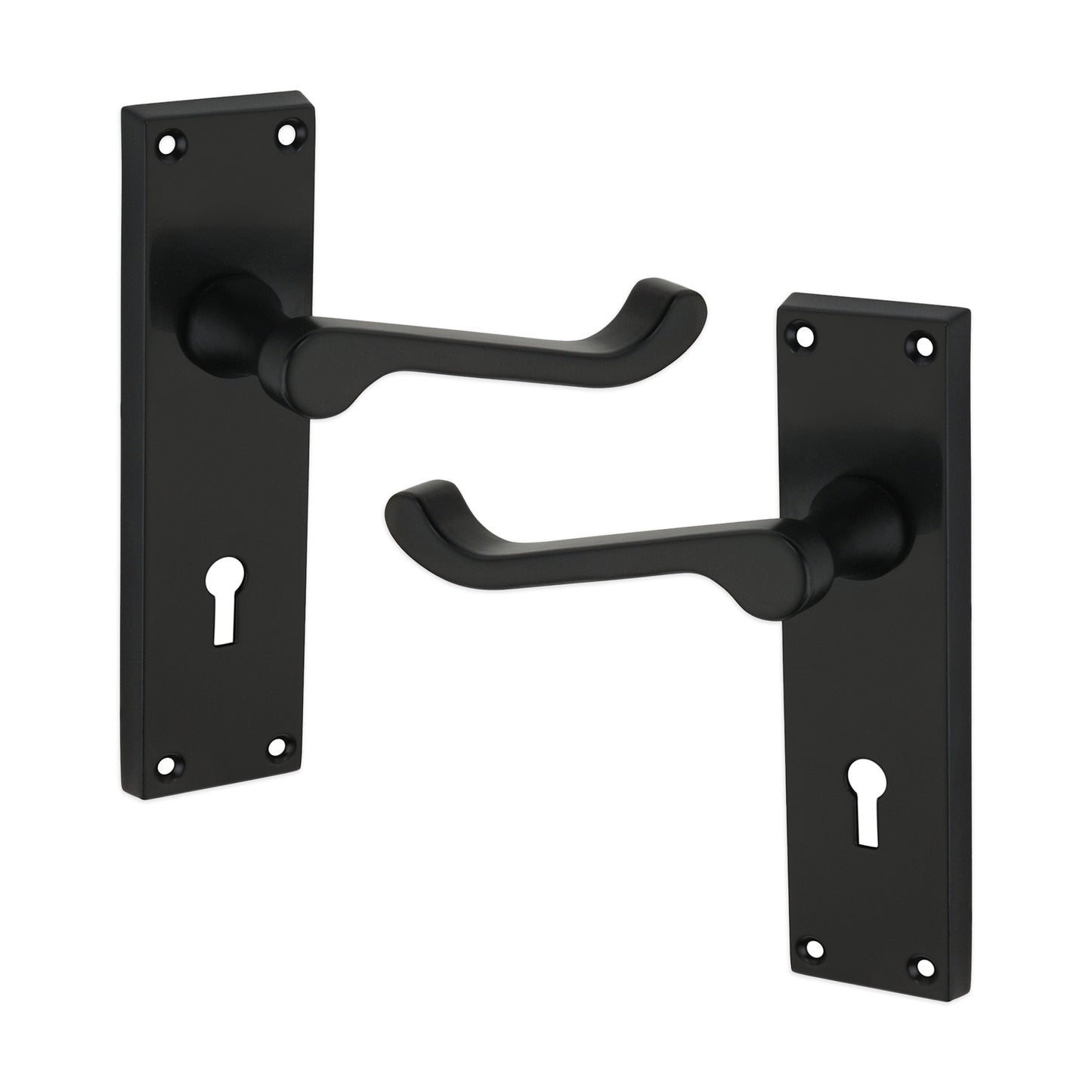 Matt Black Lever on Backplate Door Handles Home Decor