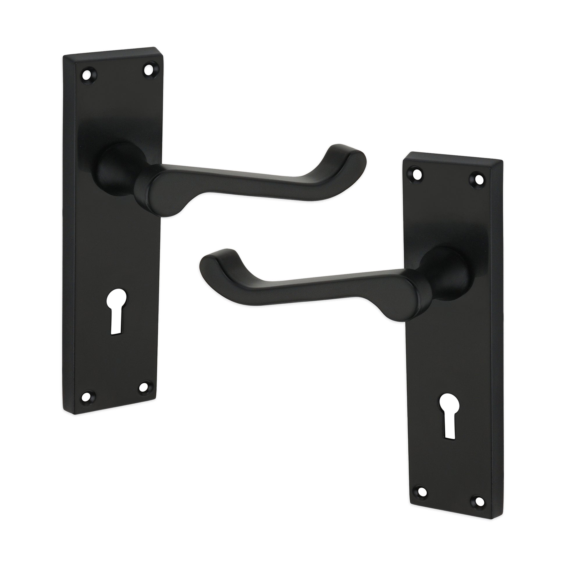 Matt Black Lever on Backplate Door Handles Home Decor