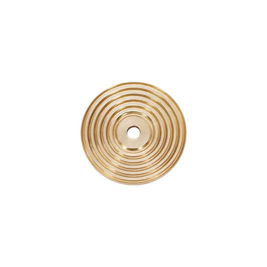 Reeded Round Backplate for Cupboard Knobs Satin Brass