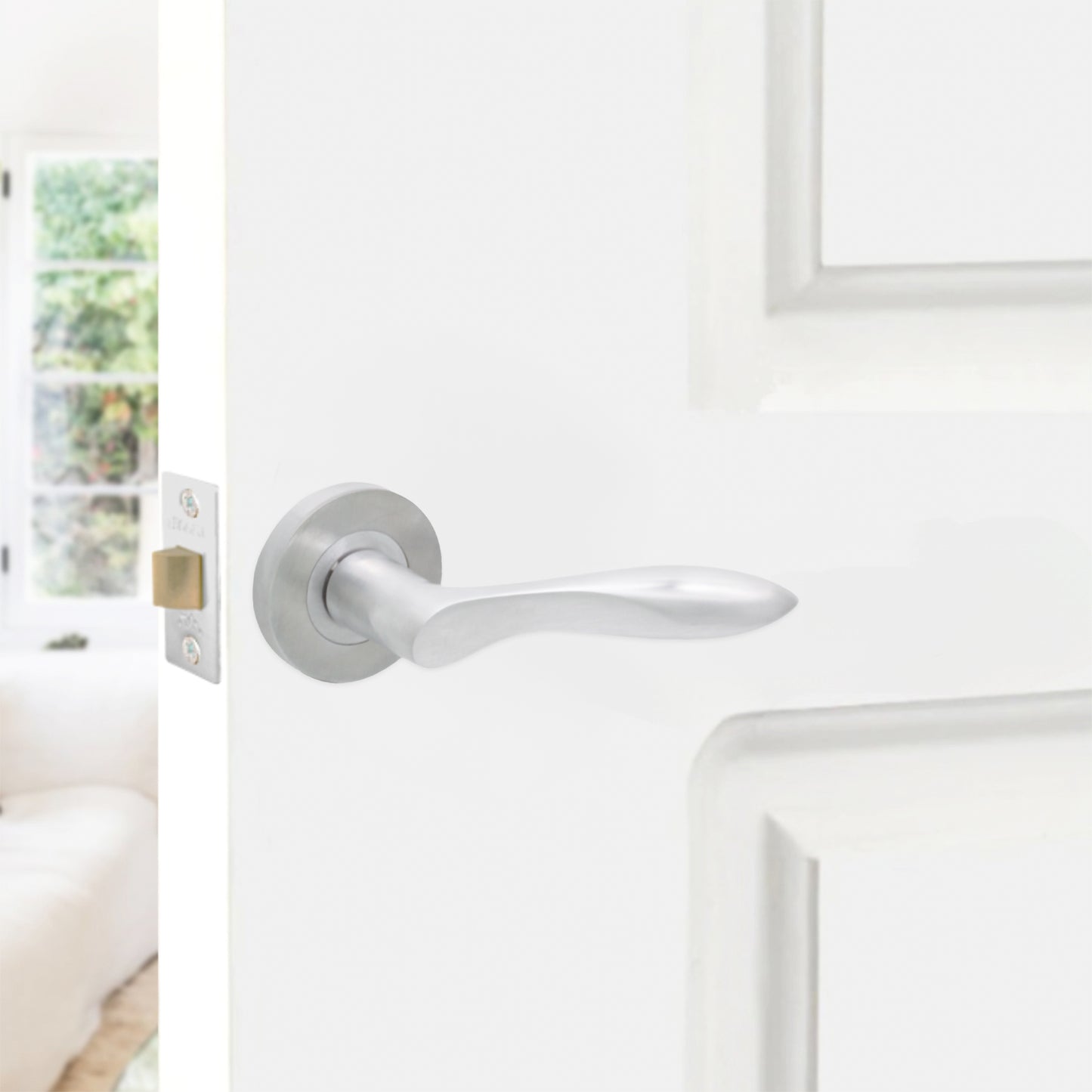 Pearle Lever on Rose Satin Chrome Latch Pack