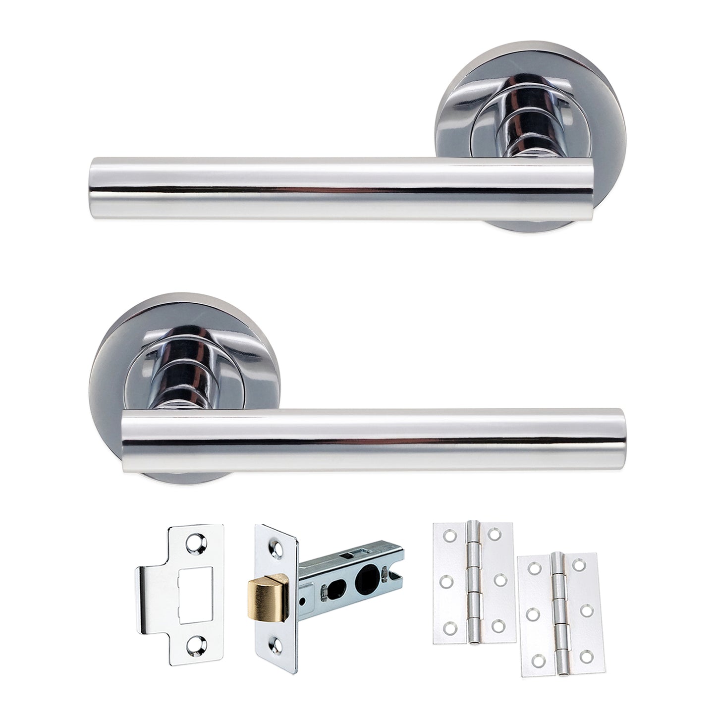 Polished Chrome Jura Lever on Rose  Latch Pack  Home Decor 