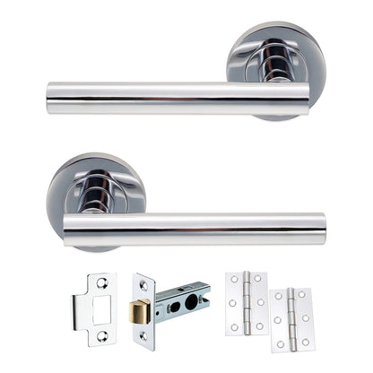Polished Chrome Jura Lever on Rose  Latch Pack  Home Decor 