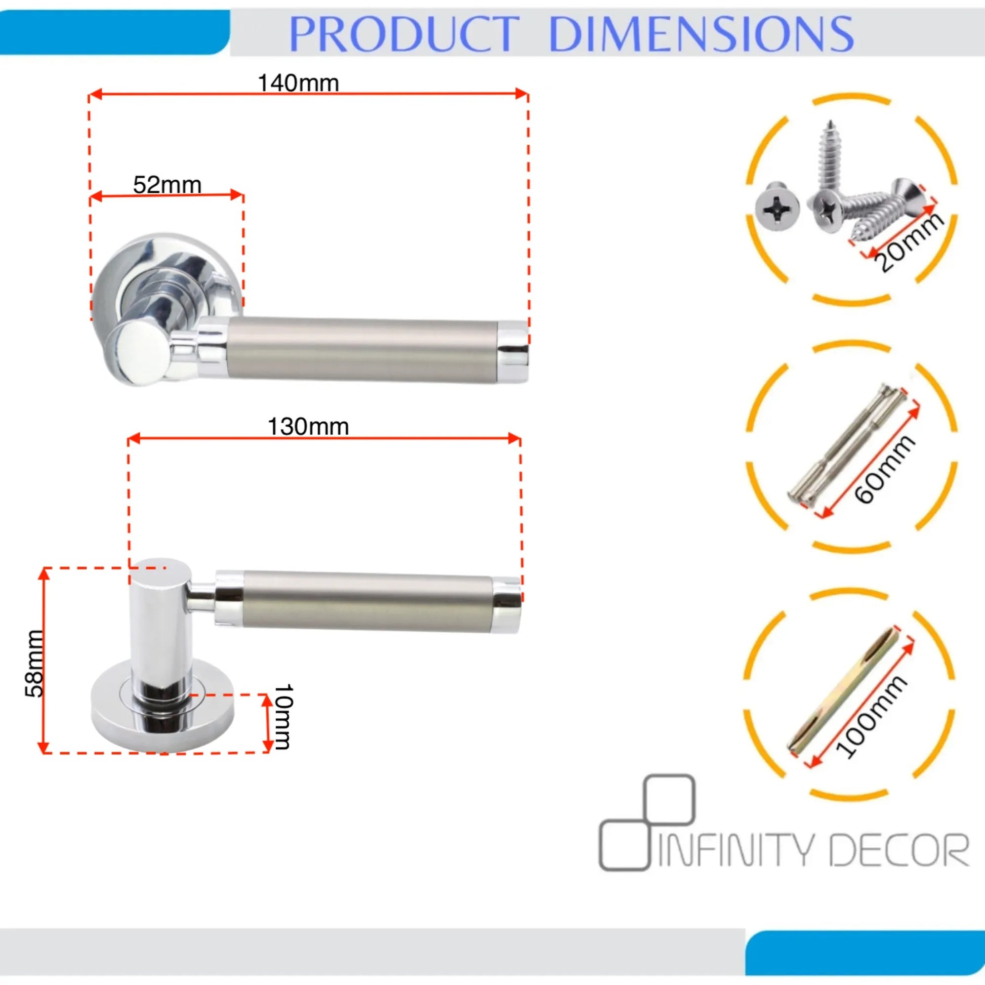 Dual Tone Lever Door Handle Home Decor