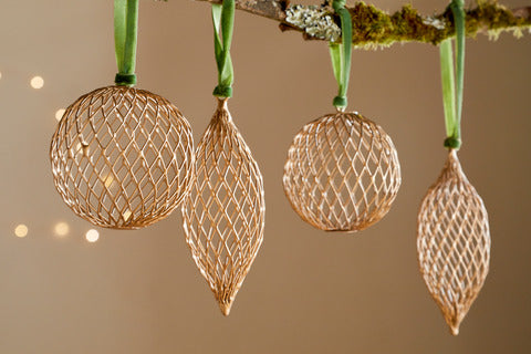 Nirav Brass Wire Baubles (Set of 4)