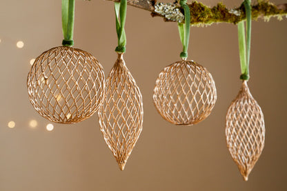 Nirav Brass Wire Baubles (Set of 4)