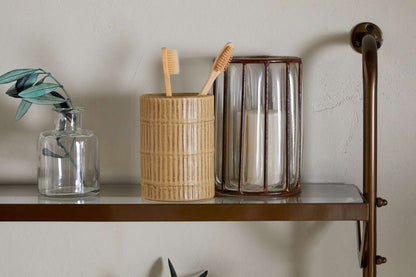 Karura Wall Shelves with Towel Rail - Antique Brass